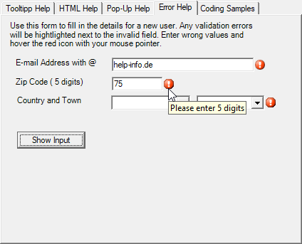 Show ErrorProvider ErrorProvider AppHelp