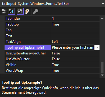 Tooltip App-Hilfe