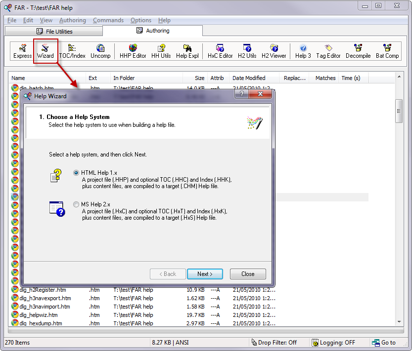 FAR HTML Help Wizard