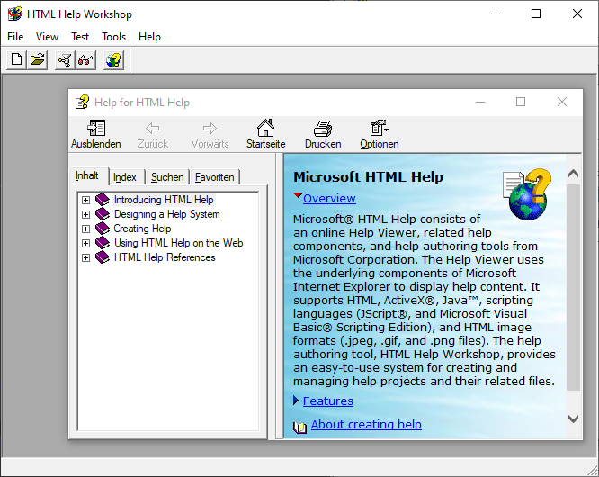 Microsoft HTMLHelp Workshop
