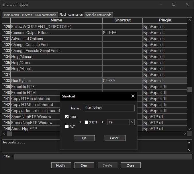 Notepad++ Shortcut Mapper