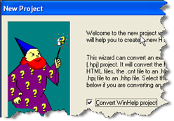 HTMLHelp Workshop Convert WinHelp Wizard